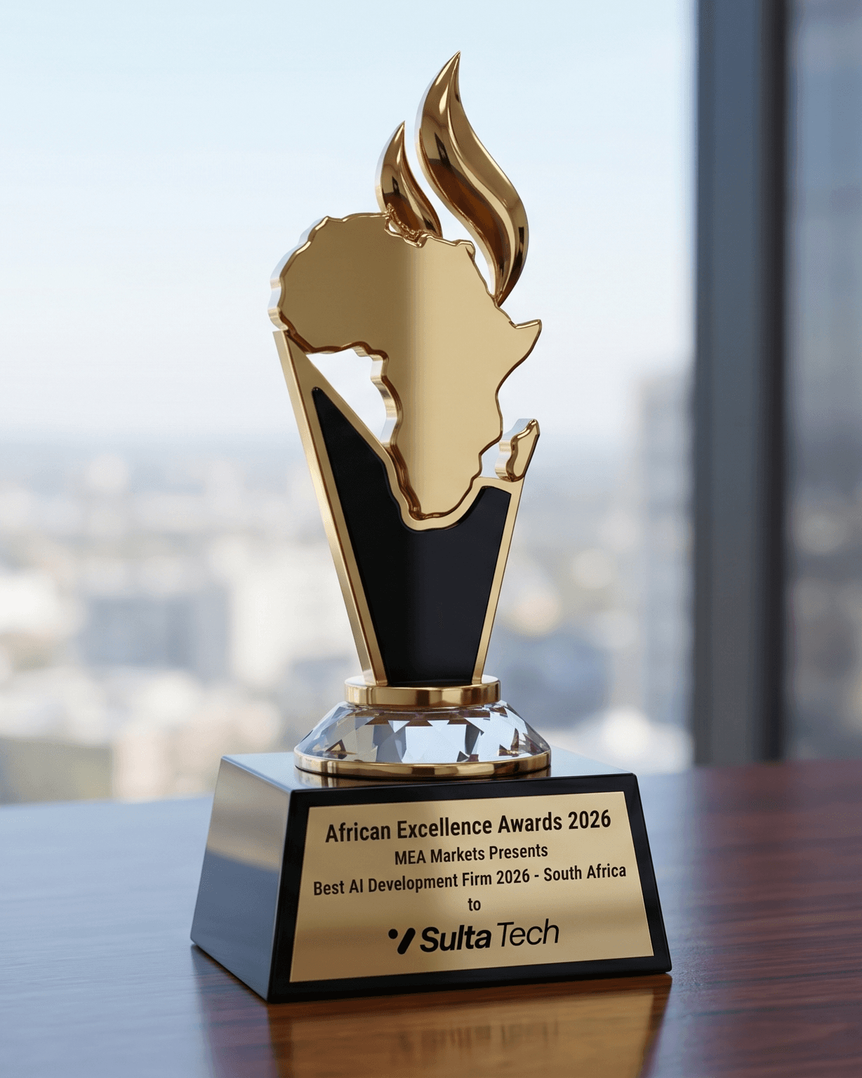 African Excellence Award presented to Sulta Tech for Best AI Development Firm 2026 in South Africa